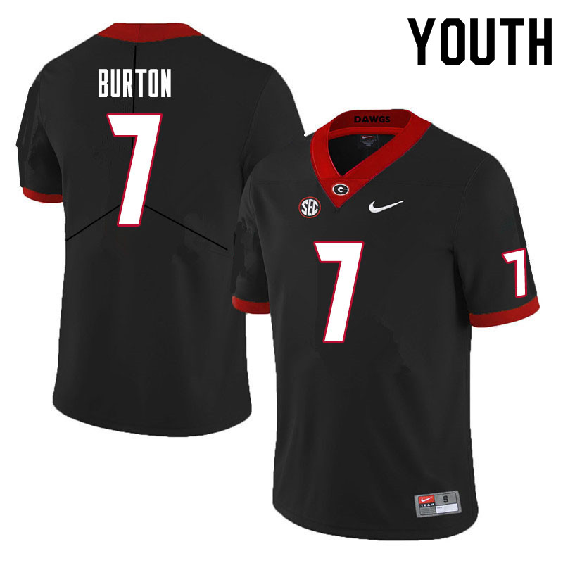 Youth #7 Jermaine Burton Georgia Bulldogs College Football Jerseys Sale-Black - Click Image to Close